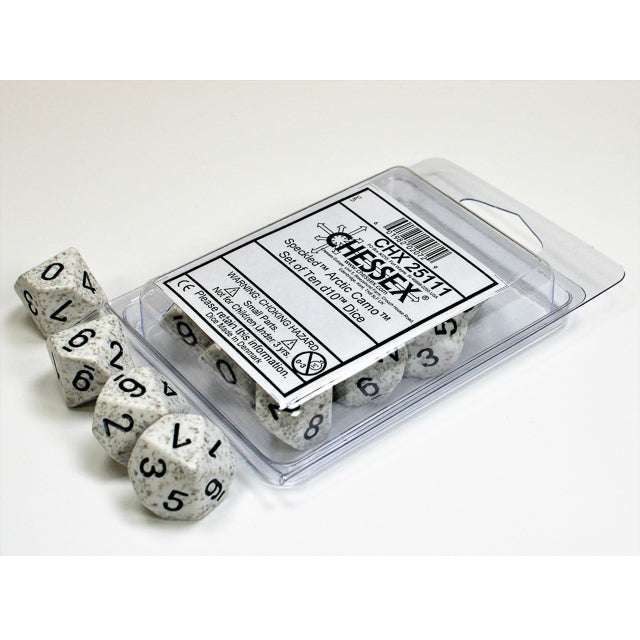 CHX 25111 Speckled Arctic Camo Set of Ten d10s - Gaming Accessory