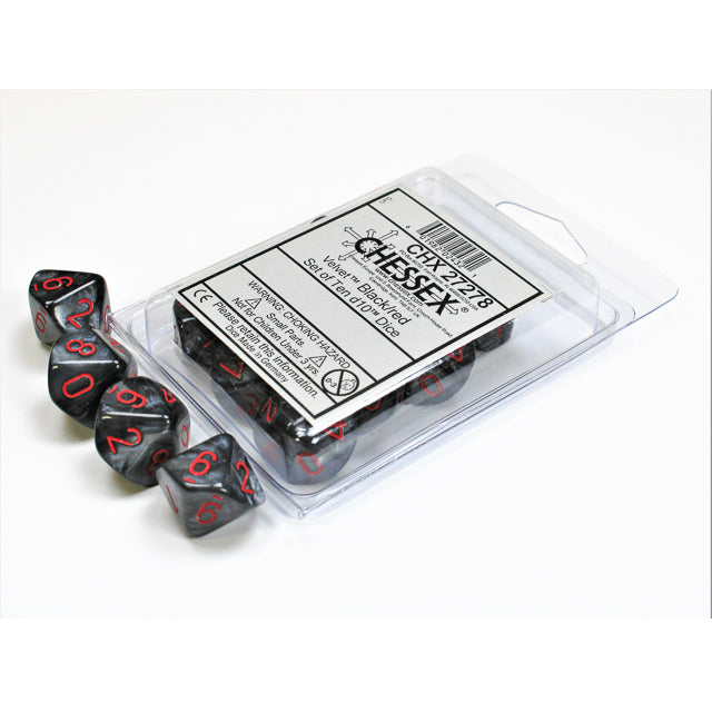 CHX 27278 Velvet Black/red Set of Ten d10s