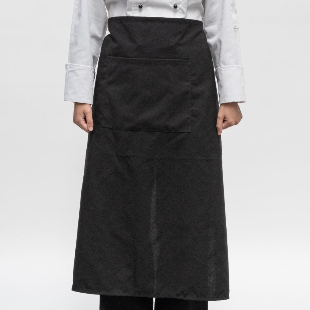 Cafe Apron - Caress With Pocket (Black)
