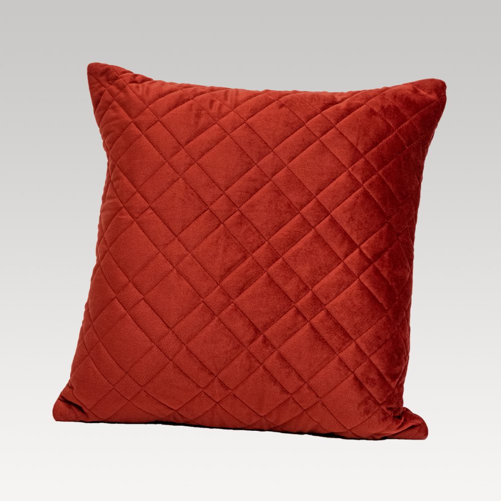 Quilted Cushion Cover - Dreamticket Verve Velvet Square (Russet)