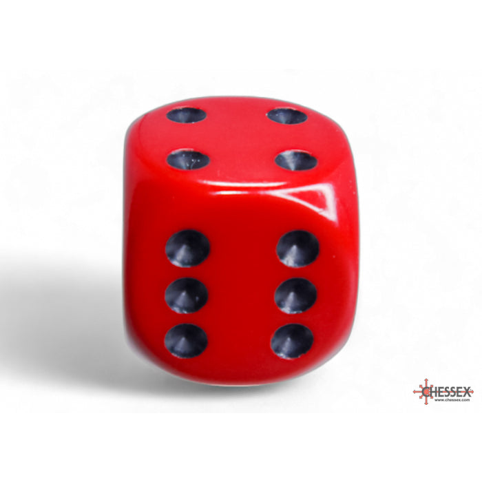 CHX 25614 Opaque Red/black 16mm d6 Dice Block (12 dice) - Gaming Accessory