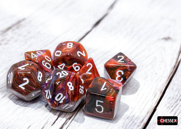 CHX 27543 Festive Symphony/white Polyhedral 7-Dice Set
