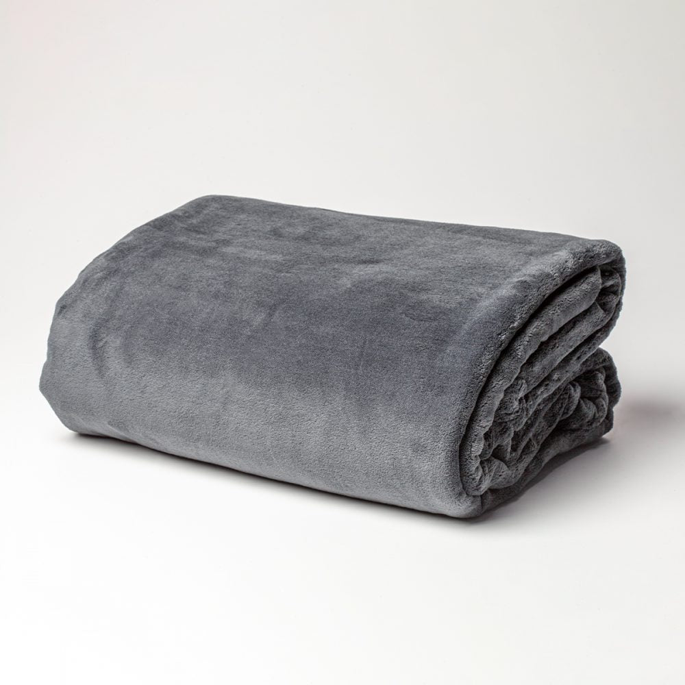 DreamTicket Coral Fleece Blanket Pewter - 130 x 190cm- Throw