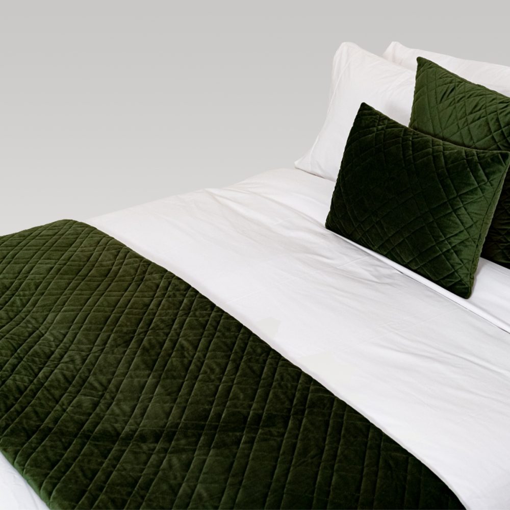 Quilted Coverlet - DreamGreen Verve Velvet Fern (Super King)