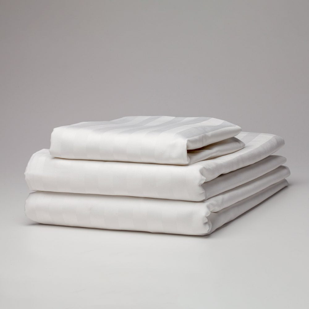 Diamonds 20mm Sateen Stripe Sheeting Flat - Super King