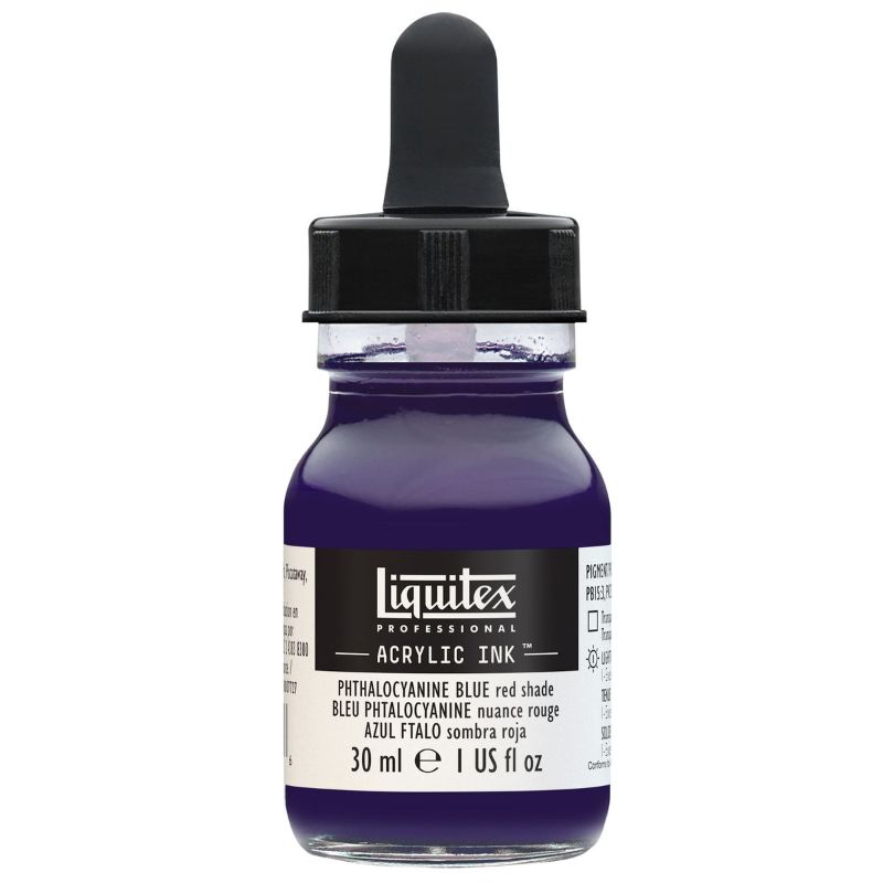 Vibrant Liquitex Acr Ink in Perylene Maroon, 30ml, ideal for artists seeking fluid application and lasting color quality.