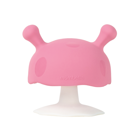 Mushroom Soothing Teether - Pink - Mombella