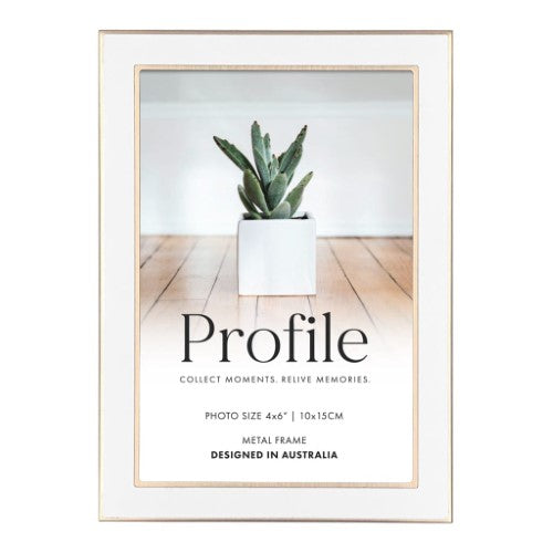 Profile - Eternal White/Rose Gold Metal Photo Frame - 4x6in (10x15cm)