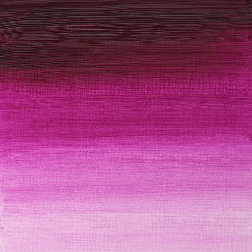 Magenta oil paint in a 37ml tube by Winsor & Newton, renowned for vibrant colors and buttery consistency for artist use.