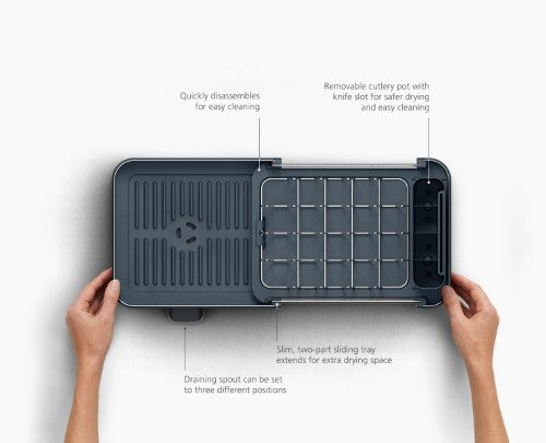 Joseph Joseph Extend™ Slim Steel Dish Rack (Grey)
