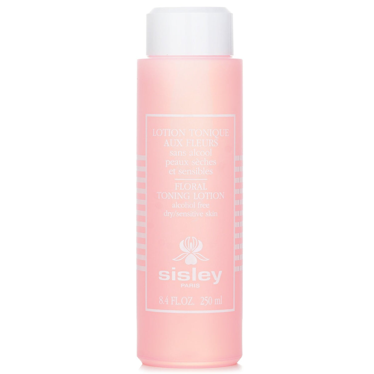 Alcohol-free floral toning lotion by Sisley, hydrating sensitive skin for a refreshed, radiant complexion. 250ml bottle.