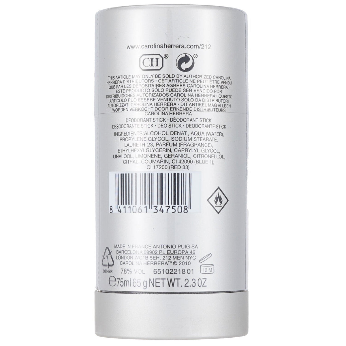 Carolina Herrera - 212 Deodorant Stick - 75ml/2.1oz