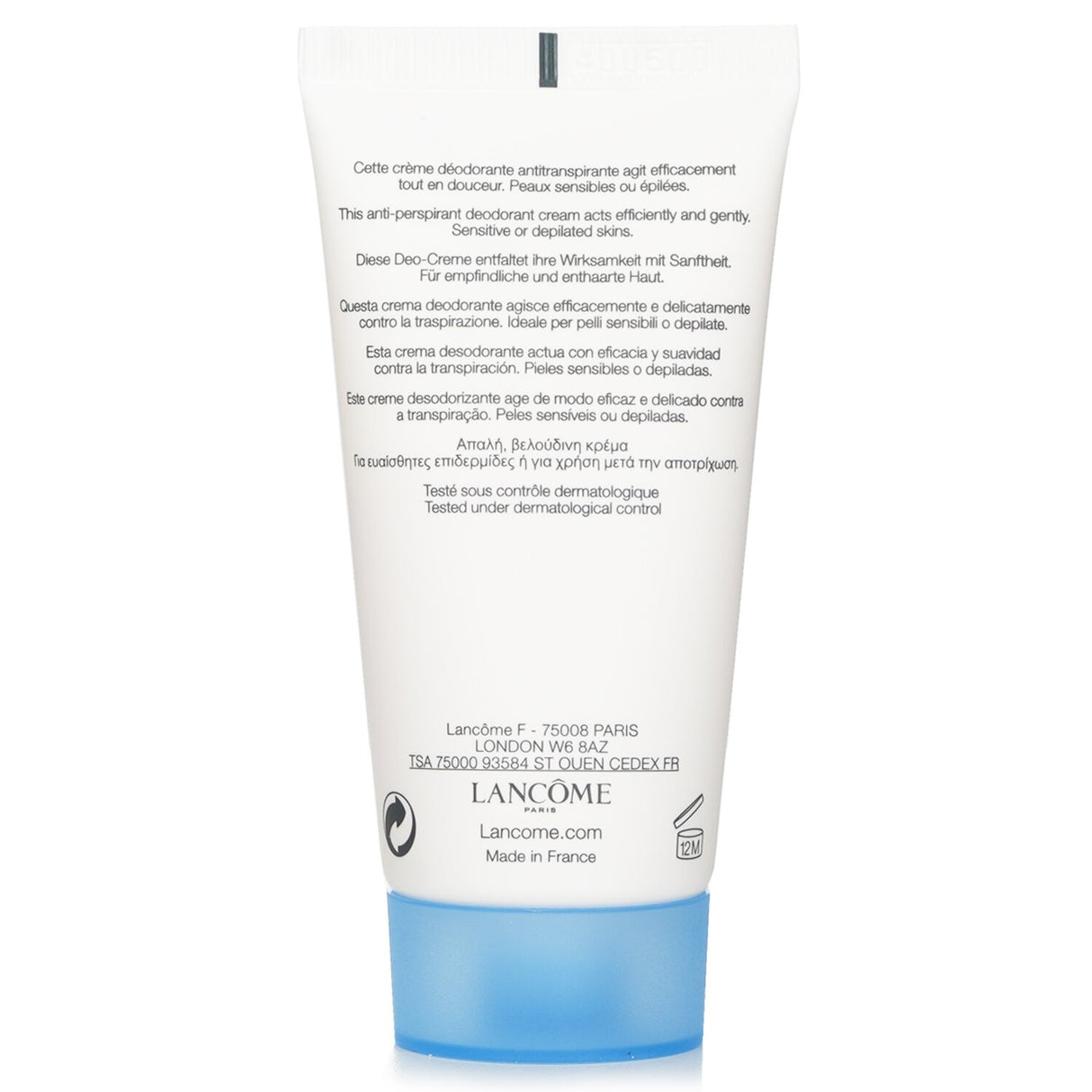 Luxurious 50ml anti-perspirant cream for sensitive skin, offering soothing relief and long-lasting freshness post-hair removal.