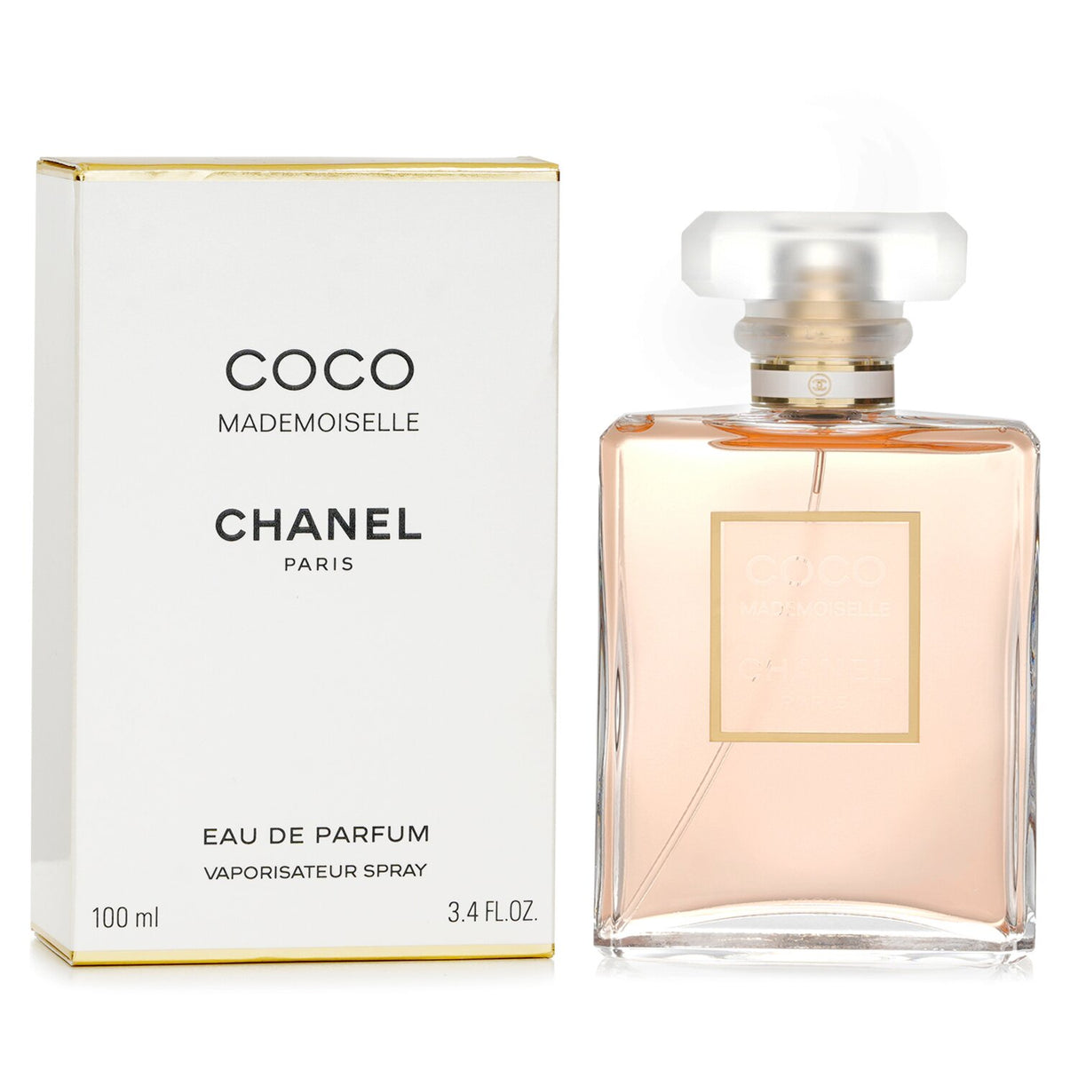 Chanel Coco Mademoiselle Eau De Parfum 100ml for women, featuring fresh citrus, floral heart, and warm base notes.