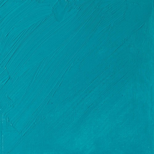 Vibrant 37ml tube of Cobalt Turquoise Light oil paint by Winsor & Newton, known for its purity and buttery consistency.