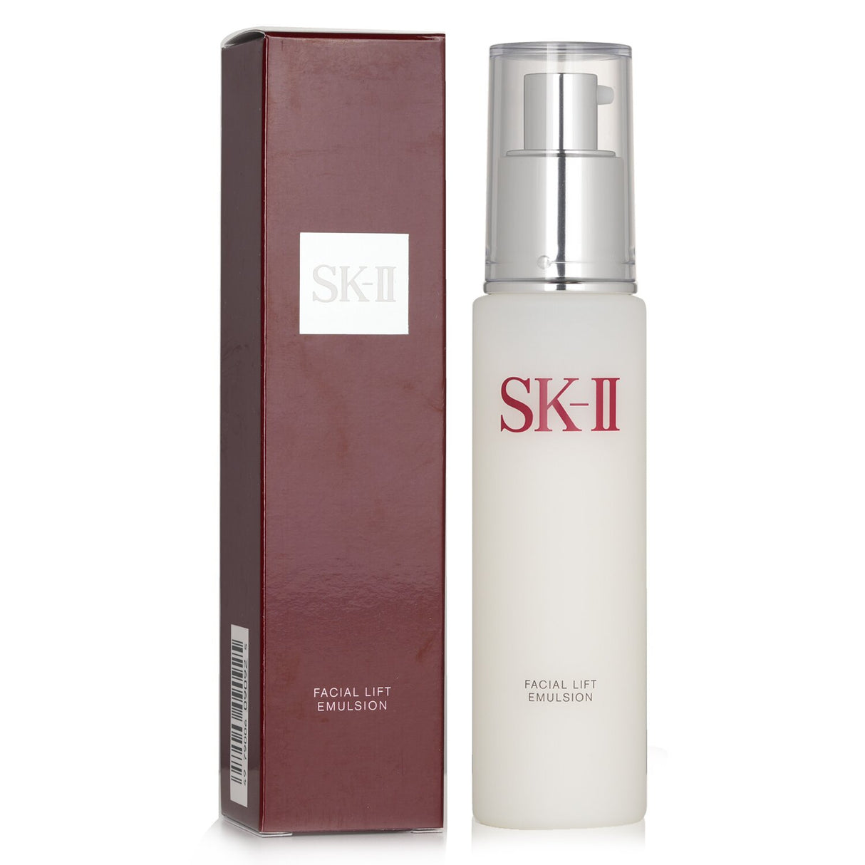 Lightweight SK II Facial Lift Emulsion in 100ml, enhances collagen, firms skin, and refines facial contours for all skin types.