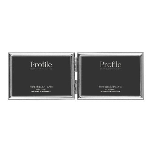 Profile - Habitat Silver Hinged Double Metal Photo Frame - 5x7in (13x18cm) (2)H