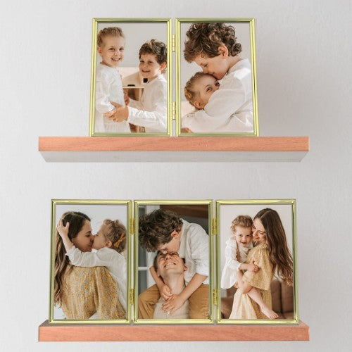 Profile - Habitat Gold Hinged Double Metal Photo Frame - 5x7in (13x18cm) (2)V