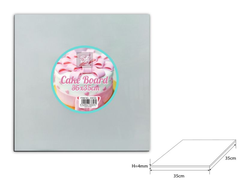 Cake Board - 4mm Square 35cm (24 Units)
