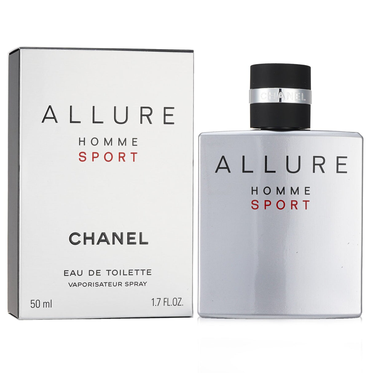 Chanel Allure Homme Sport 50ml EDT for men, featuring vibrant citrus notes and a captivating spicy base for an invigorating scent.