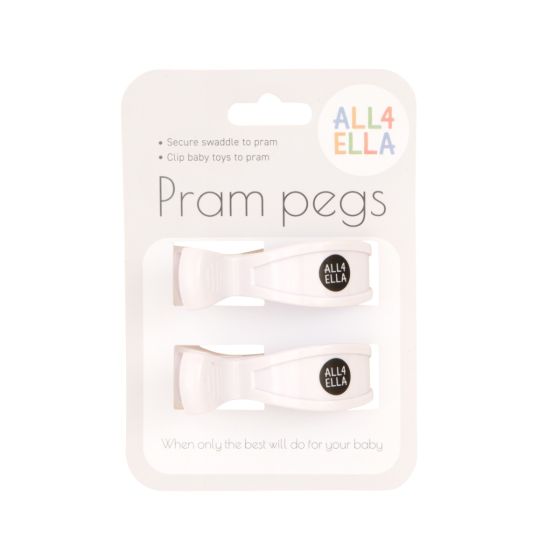 Pram Peg 2pk - White - All4Ella