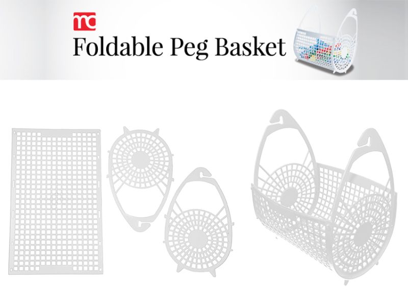 Foldable peg baskets from Smartfox NZ, perfect for laundry and crafts, designed for easy storage and organization.