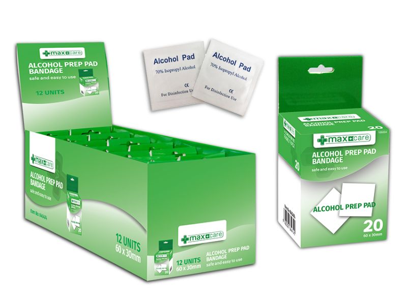 Alcohol Prep Pads - Maxcare (12 Packs)