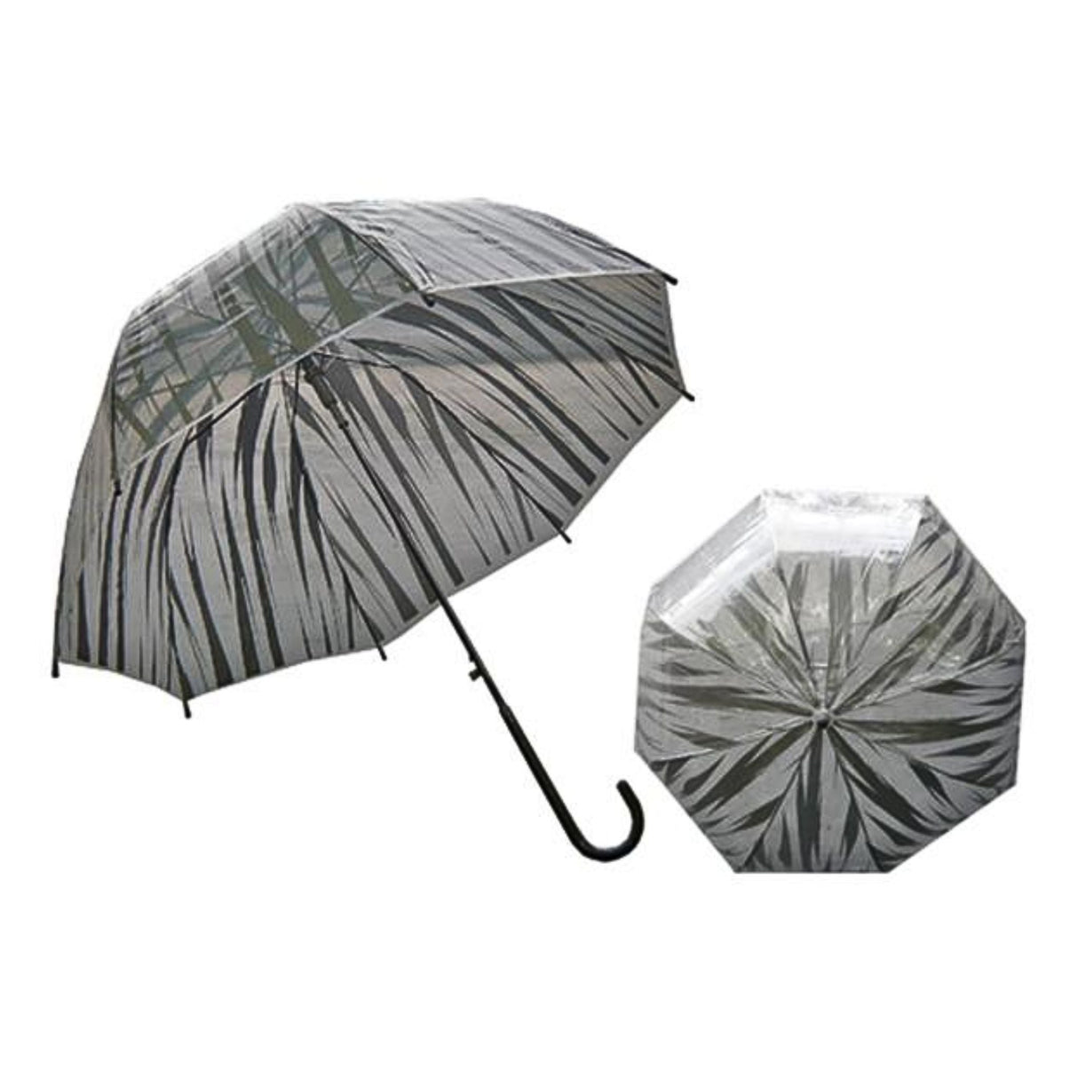 Umbrella - Clear/Silver Zebra Print