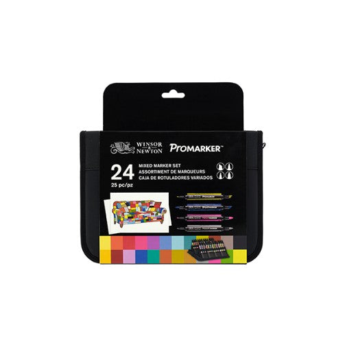 Winsor & Newton Mixed Marker Set - Wallet Set 24
