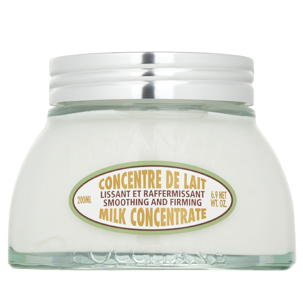 L'Occitane Almond Milk Concentrate in 200ml, a silky lotion that firms and nourishes skin for a smooth, youthful glow.
