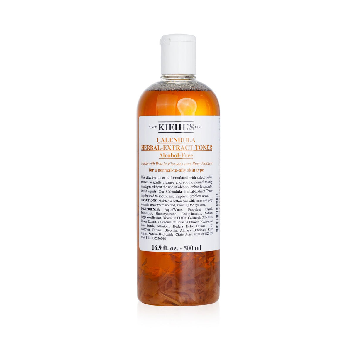 Kiehl's Calendula Toner: soothing, alcohol-free formula for normal to oily skin, reduces redness and enhances texture.