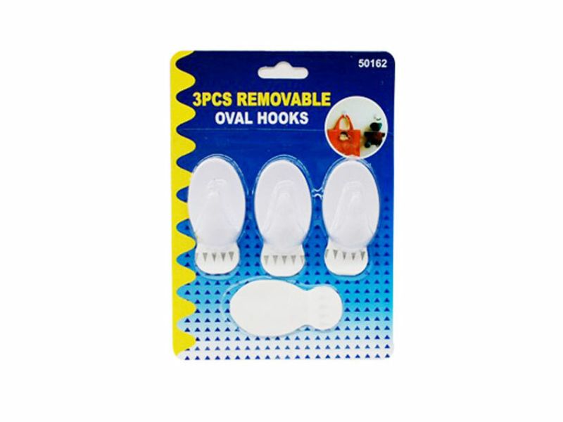 Removable Oval Hooks - Plastic (24 Packs)