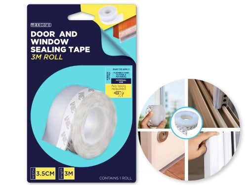 Maxcare Door n Window Sealing Tape set of 12, 3.5 x 300cm each, blocks drafts, noise, dust, and pests for a comfortable home.