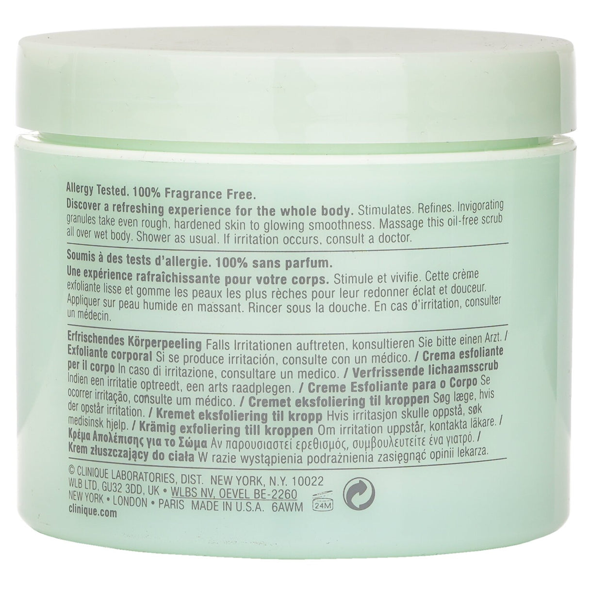 Clinique Sparkle Skin Body Exfoliating Cream (250ml) for radiant, smooth skin; eliminates dullness and dryness effortlessly.