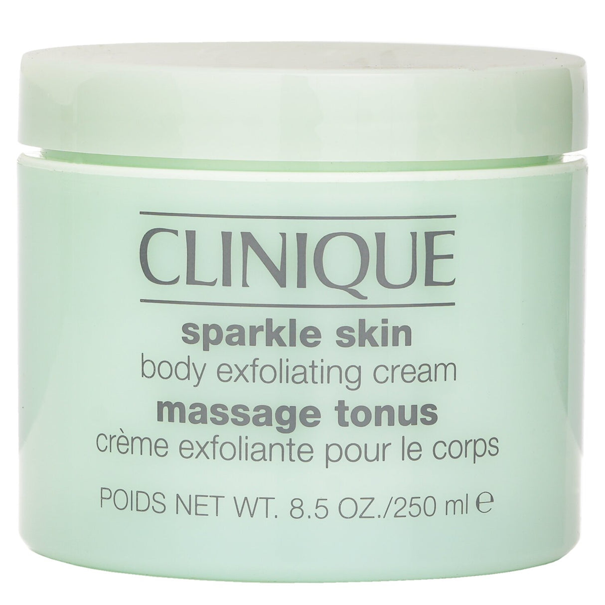 Clinique Sparkle Skin Body Exfoliating Cream 250ml for radiant, smooth skin; eliminates dullness and refines texture effectively.