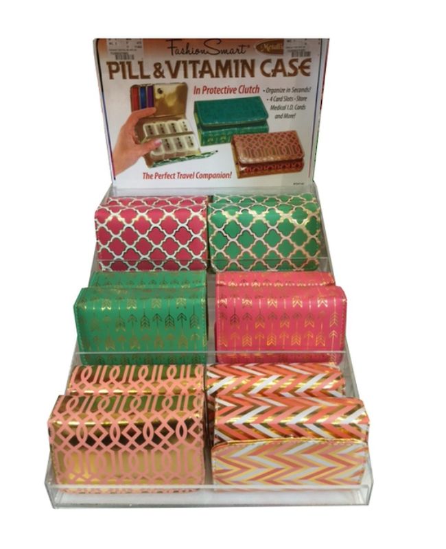 Fashion Smart Pill & Vitamin Case Display - 24pcs