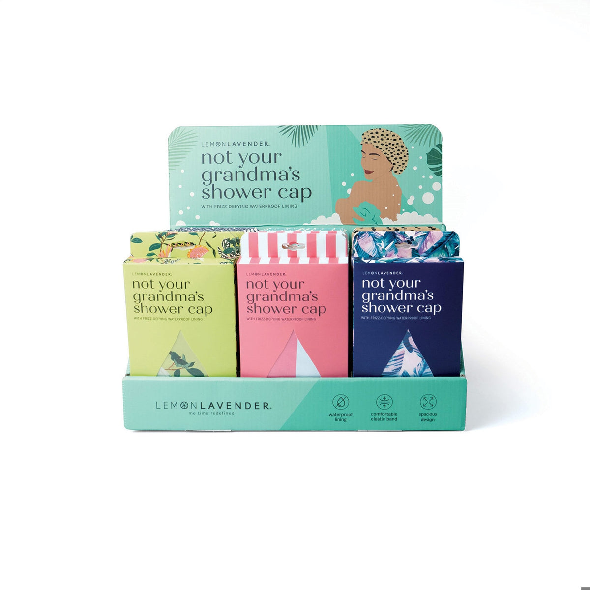 Lemon Lavender Shower Caps 2nd Generation Disp - 24pcs