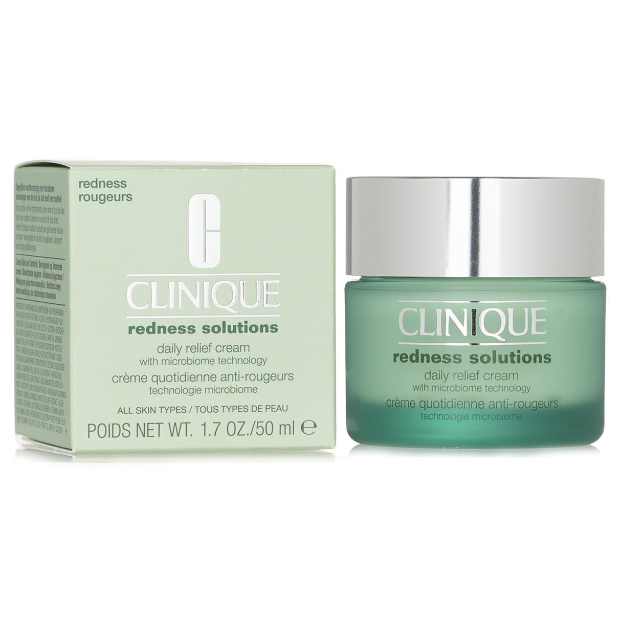 Clinique Redness Solutions Daily Relief Cream is an oil-free moisturizer that calms redness and irritation in sensitive skin.