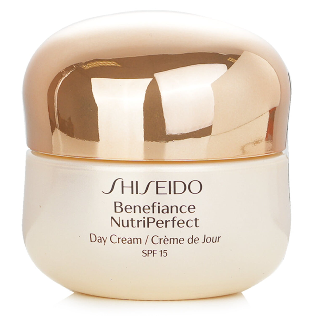 Luxurious day cream for mature skin with SPF15, targeting wrinkles and discoloration while providing intense hydration.