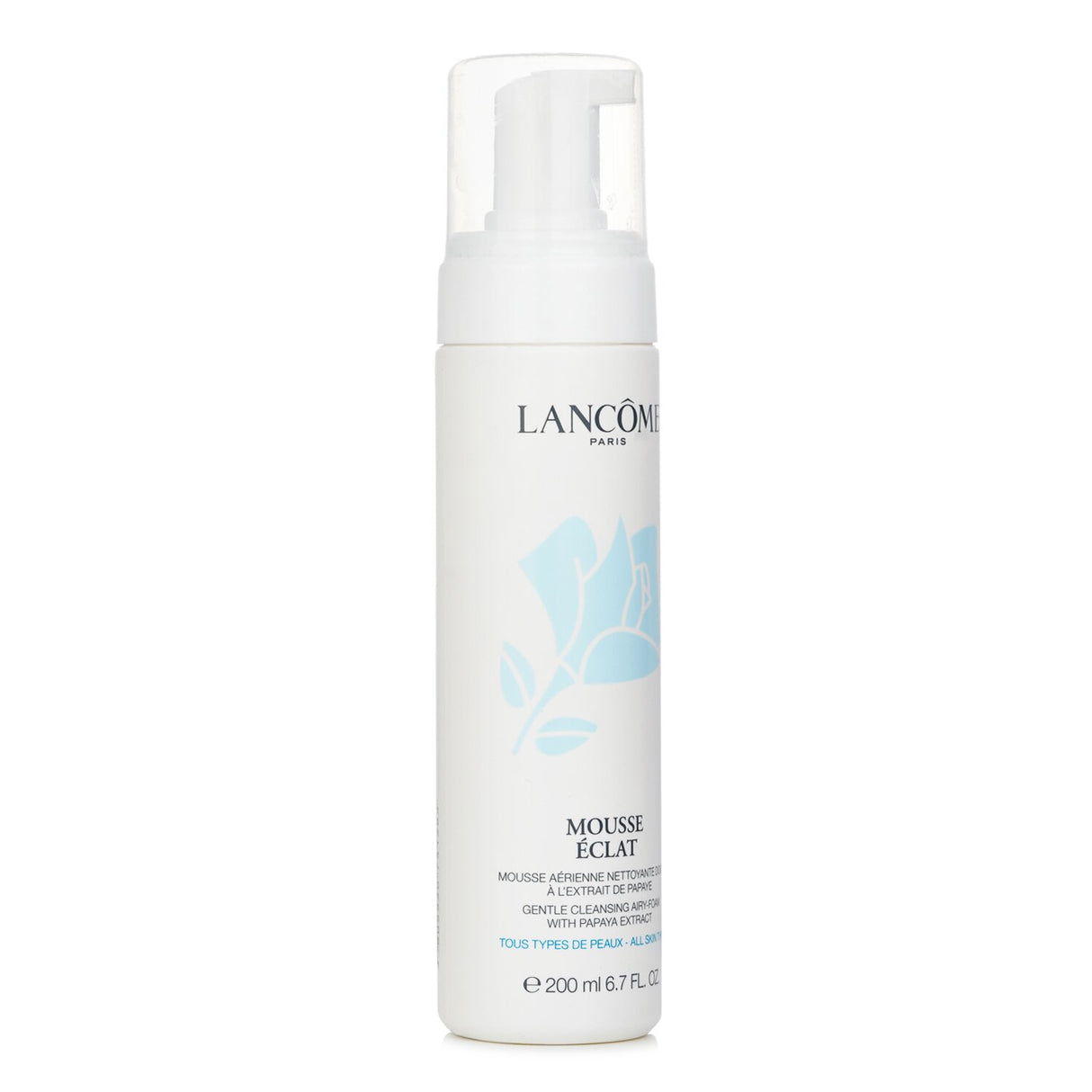 Self-foaming cleanser with papaya and pineapple for gentle exfoliation, leaving skin pure, soft, and luminous.