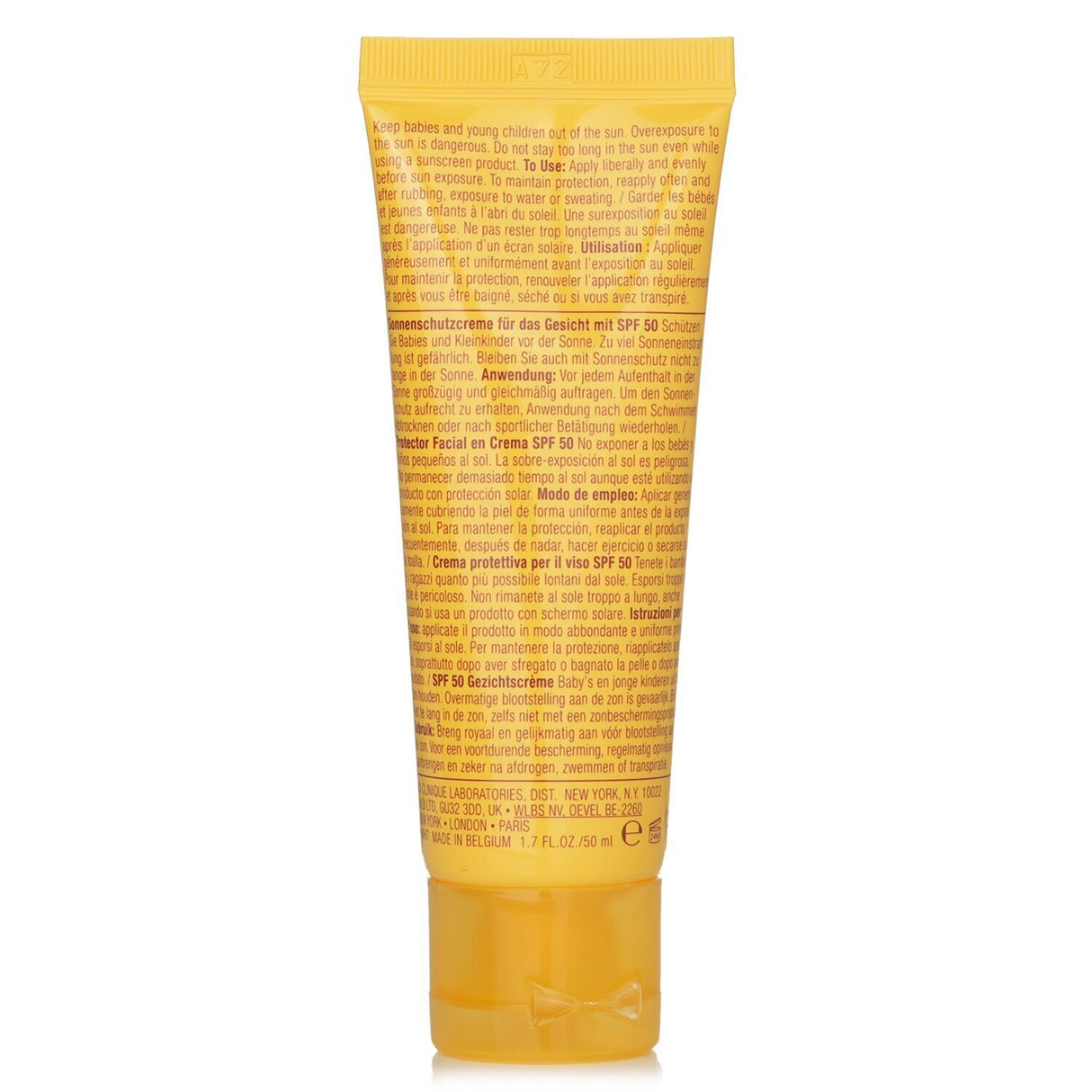 Lightweight Clinique Sun SPF 50 Face Cream provides high UVA/UVB protection and antioxidants for healthy, radiant skin.