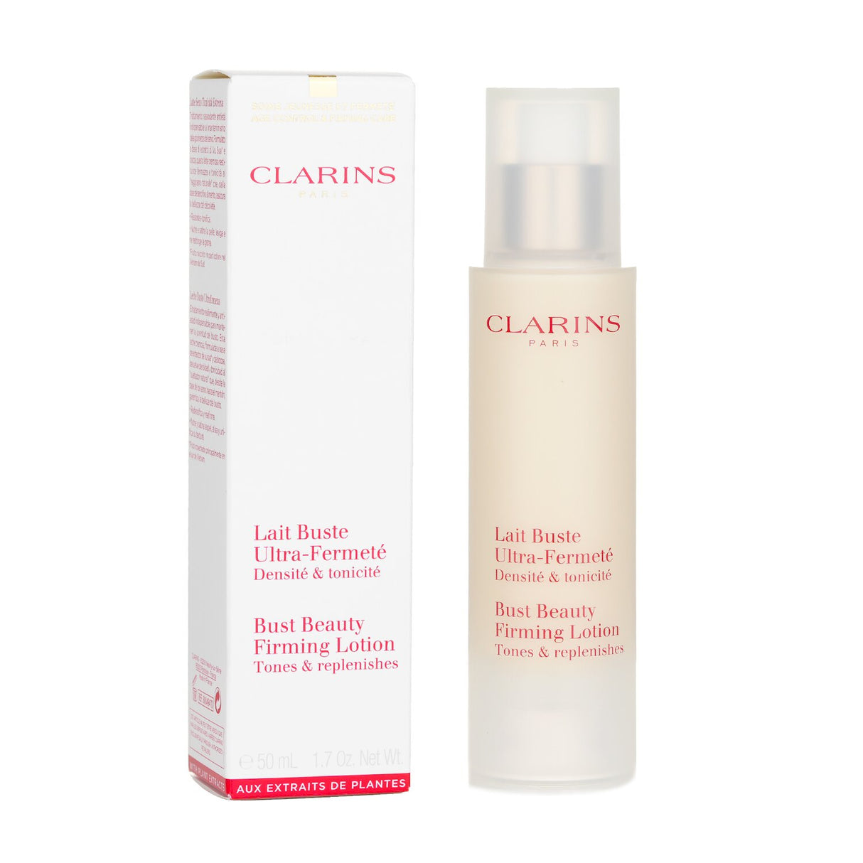 Lightweight firming lotion for bust and décolleté, tightens, tones, and deeply moisturizes with plant extracts.