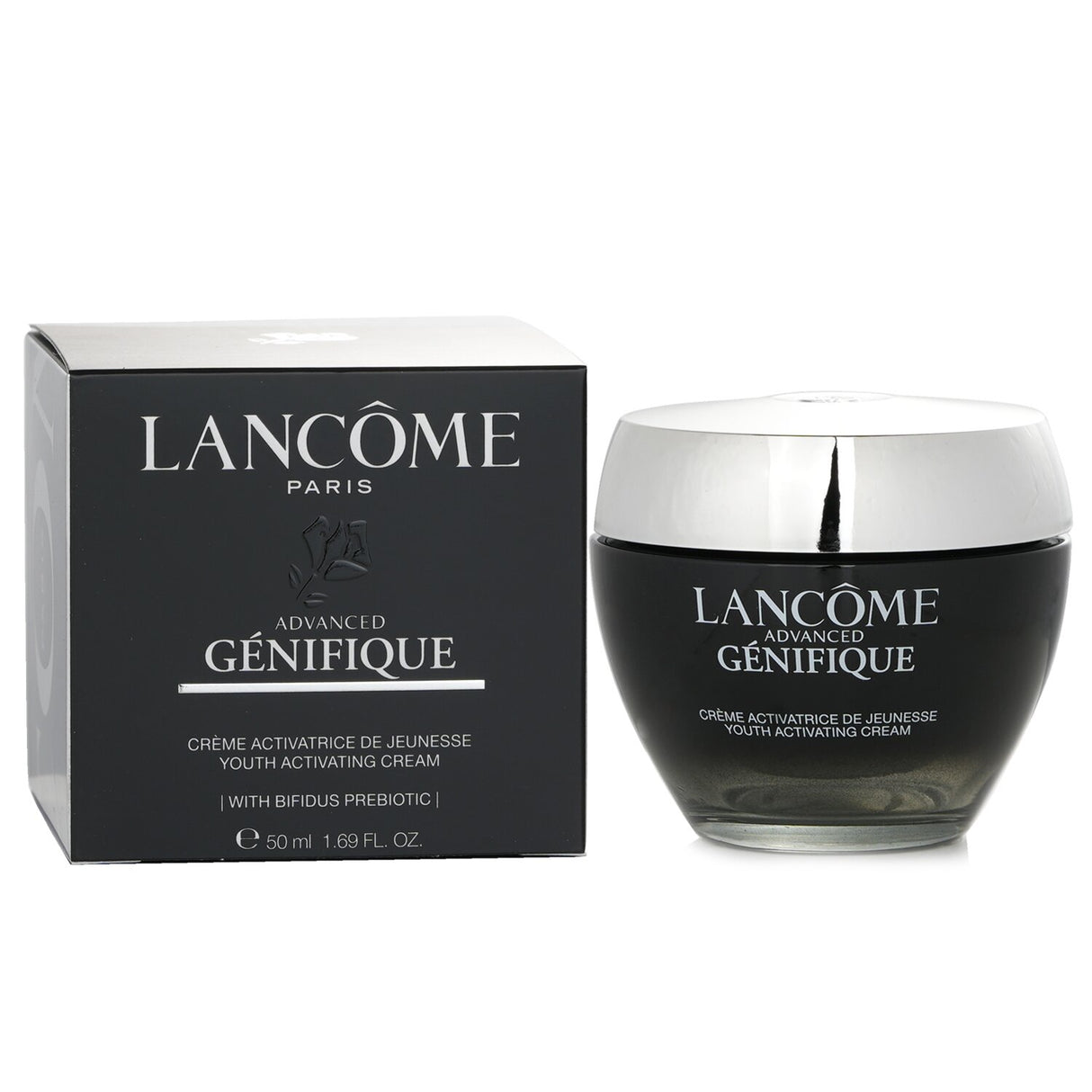 Luxurious Lancome Genifique Youth Activating Cream in 50ml, hydrates, rejuvenates, and reduces fine lines for youthful skin.