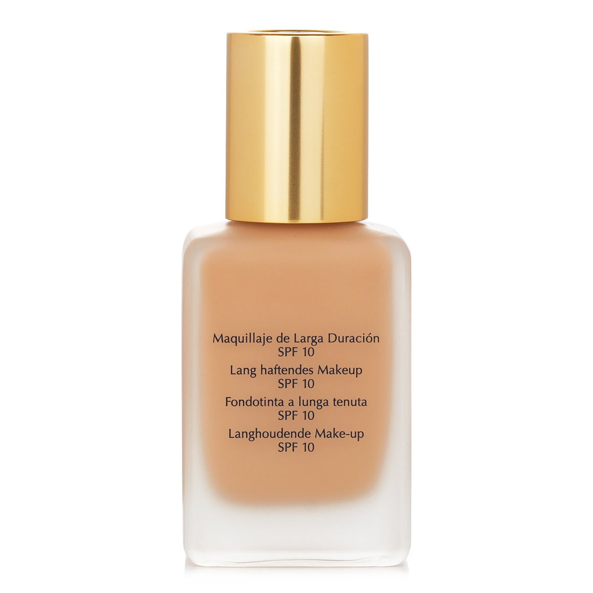 Estee Lauder Double Wear Stay In Place Makeup SPF 10 in No. 38 Wheat, 30ml, offers medium coverage with a semi-matte finish.