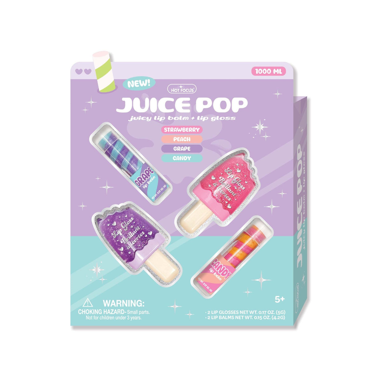 Kids Juicy Lip Pop Lip Balm & Lip Gloss Set 4pc