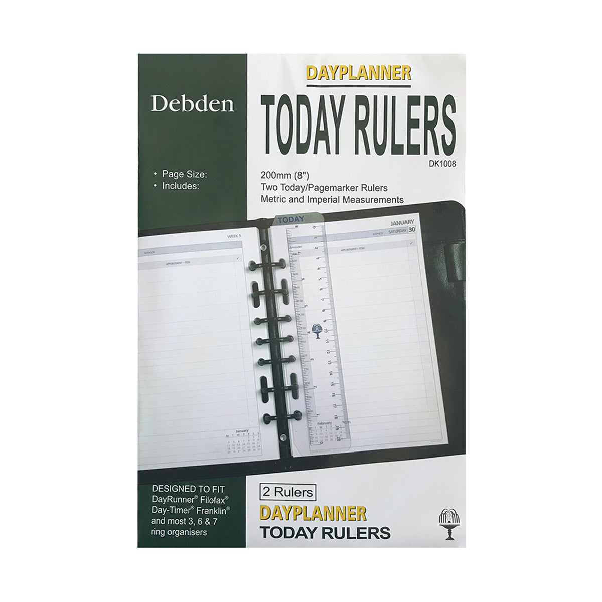Debden Dayplanner Desk Today Ruler 2 Pack Refill