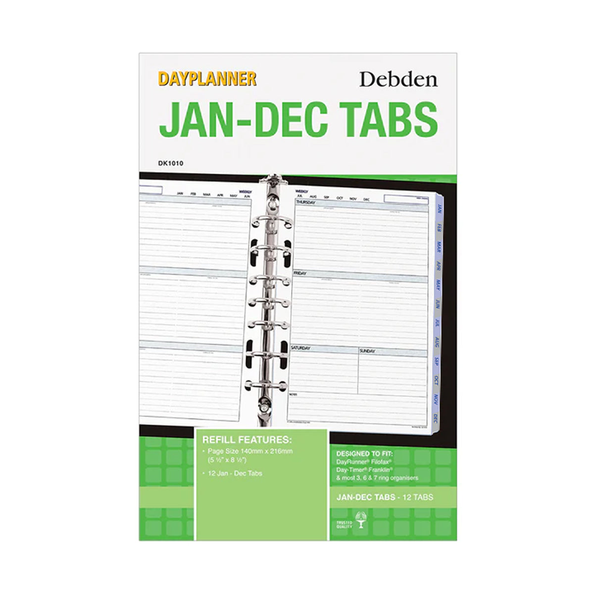 Debden Dayplanner Desk Jan-Dec Tabs Refill