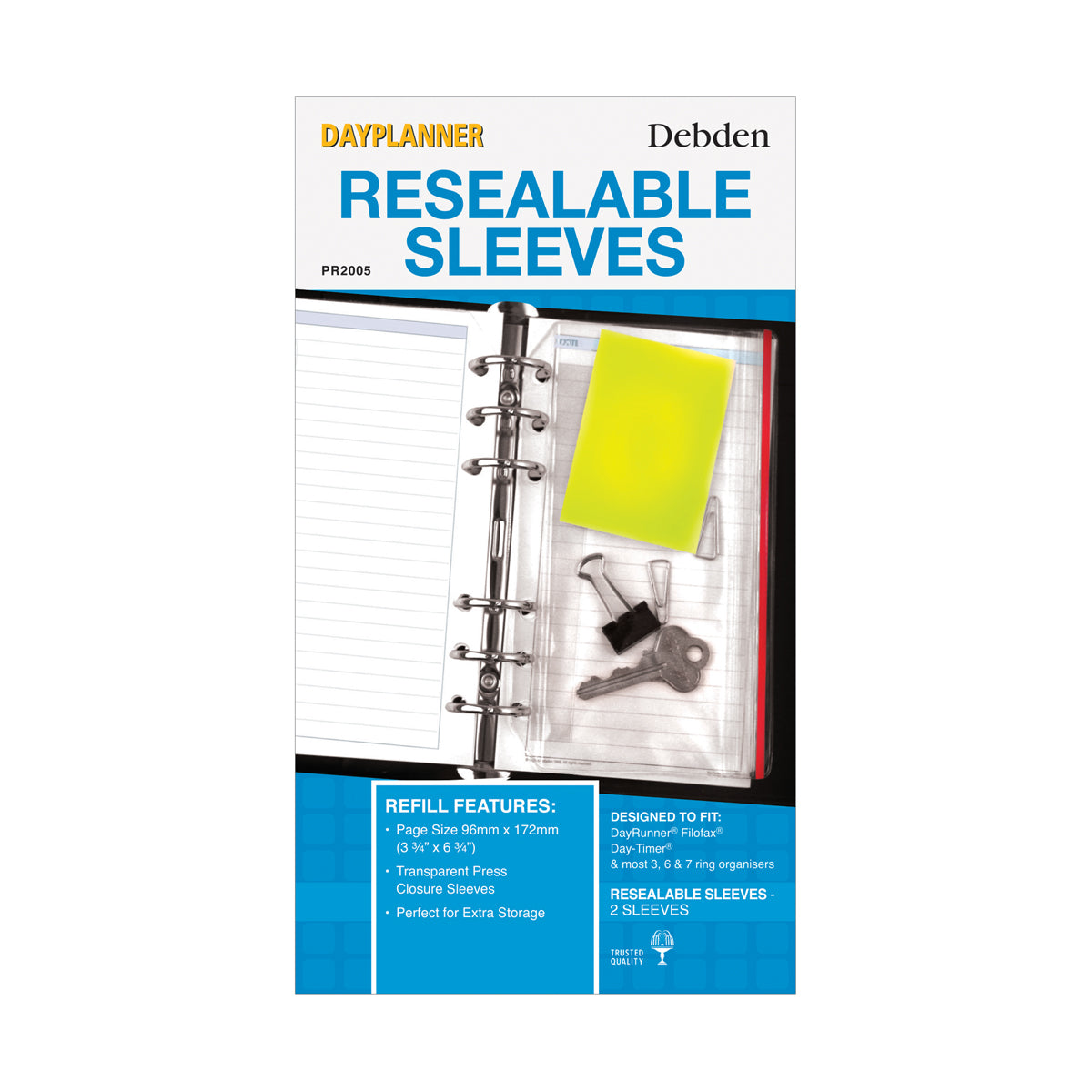 Debden Dayplanner Personal Resealable Sleeves 2 Pack