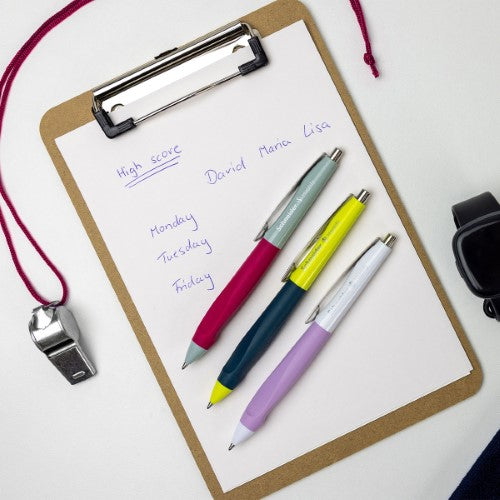 Schneider Ballpoint Pen Haptify Medium Blue Ink White/Lilac