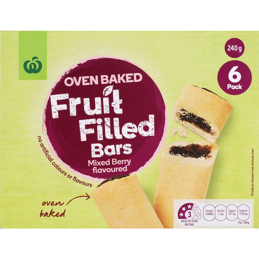 Woolworths Cereal Bars Mixed Berry 6pk 240g